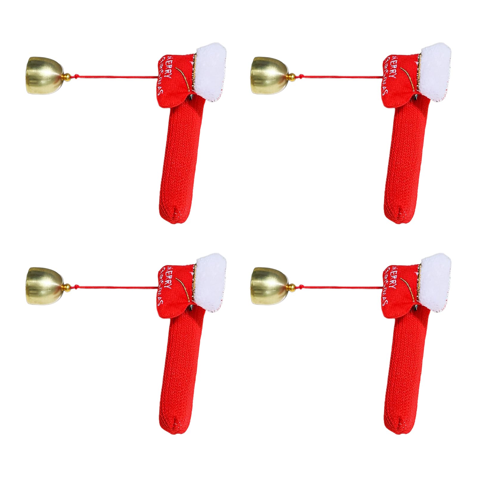 Weilwh D 4 Pack Christmas Oor Handle Covers With Bells, Cloth Sleeves For Holiday Home Ecor & Festive Parties Festives Oor Handle Ecors