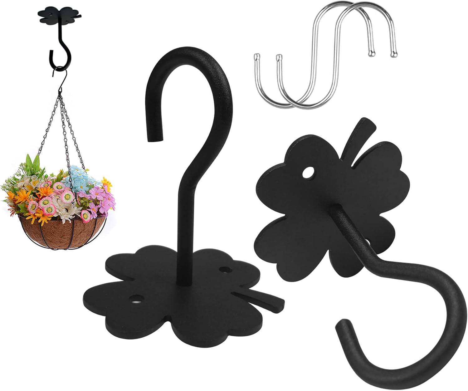 Buy Heavy Duty Ceiling Hook for Hanging Plants Decorative, Black