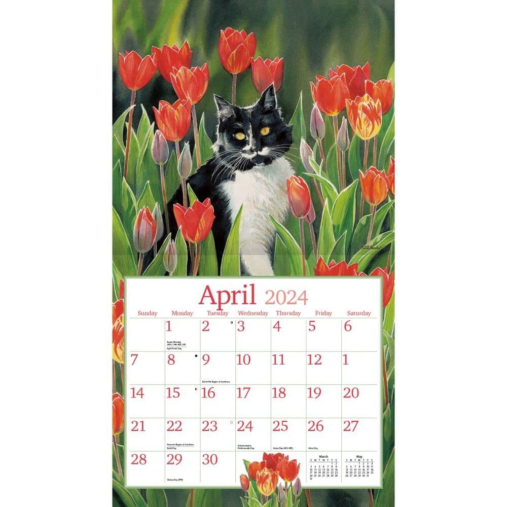 LANG Calendario da parete 2024 con gatti in campagna (24991001899)