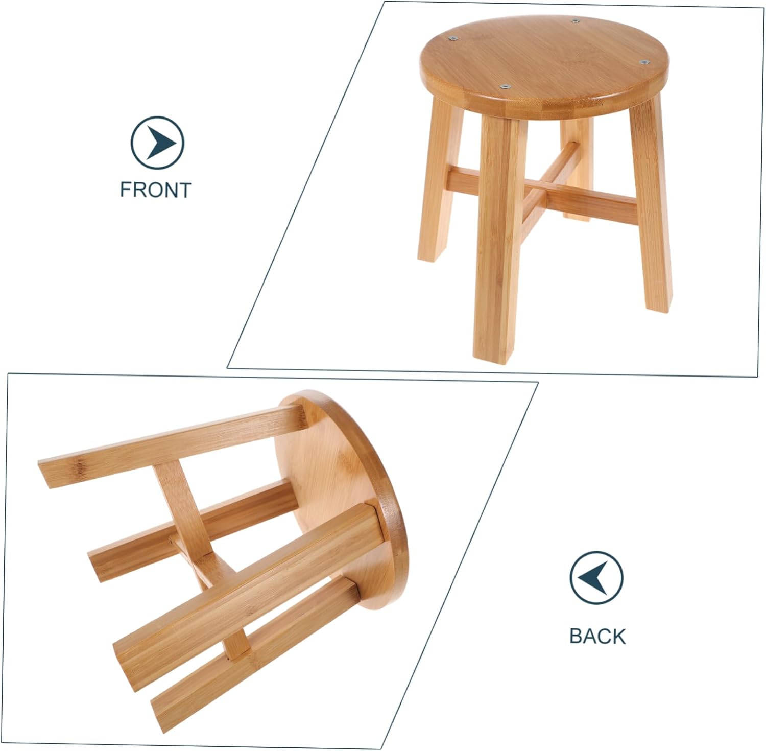 Unomor Bamboo Stool for Shoes Changing Anti-Slip Design Heightened Squatting Stool for Boy Girl and Adults Versatile Home Use Bathroom Bedroom Kitchen and Office