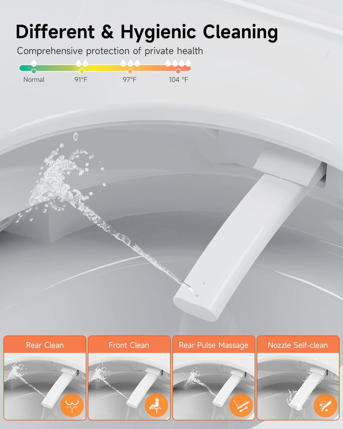 WANSID Smart Toilet with Bidet Built-in and Tankless, Auto Open/Close, Heated Seat, Instant Warm Water & Dryer, Foot Sensor Operation, Elongated One-Piece Modern Toilet for Bathroom, Digital Display