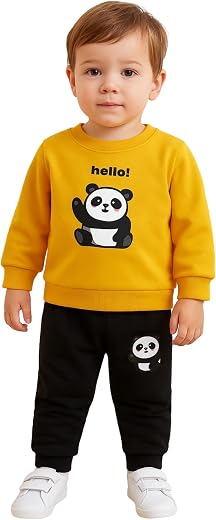 NOVA BLOOM Kids Clothes for Boys | Cotton Printed Sweatshirt and Pants Set, Lightweight Breathable Kids Dress Boy Outfit, ...