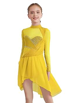 YOOJIA Mädchen Eiskunstlaufkleid - Ärmelloses Strass Ballettkleid Für Tanz & Gymnastik