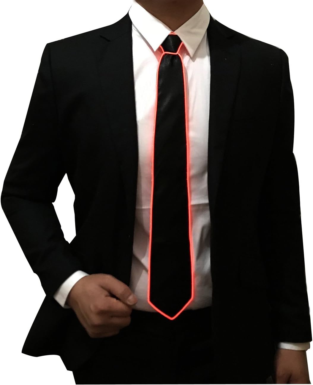 SATUMIKOLed Tie Light Up Fanny Ties Novelty Necktie For Men LED Light Up Ties Costume Accessory