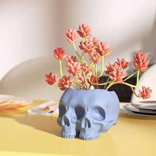 Miniatura 5 de Nicole - Moldes de silicona para hormigón, diseño de calavera 3D, para suculentas, maceta de bricolaje, decoración del hogar, cactus para