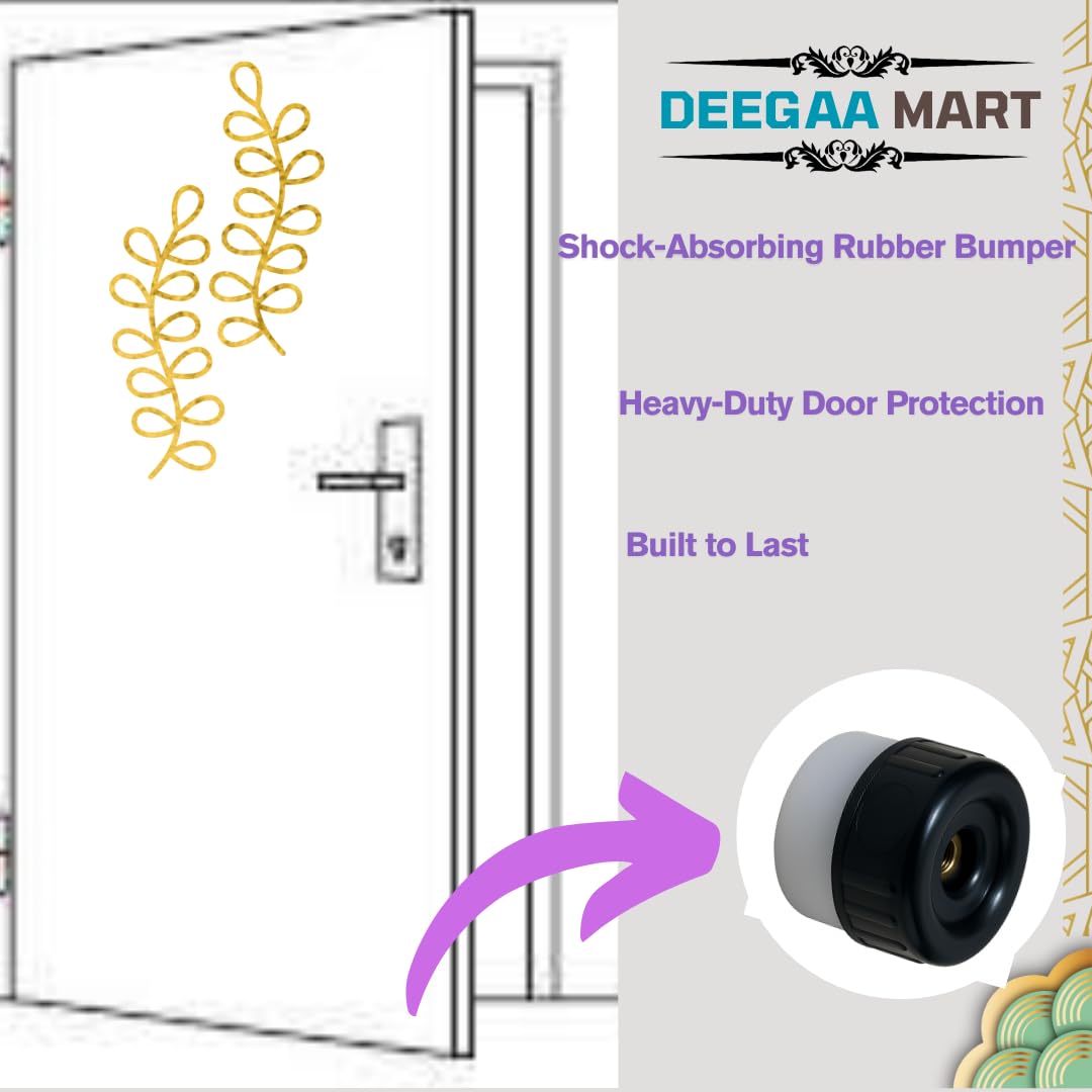 1.5 Inch Door Back Rubber Stopper | Heavy-Duty Door Stop with Rubber Tip Bumper | Wall & Door Protector, Sound Dampening for Home, Office, Hotels Pack of 3 — Amazon image 2