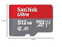 SanDisk 512GB Ultra microSDXC UHS-I Memory Card with Adapter - Up to 150MB/s, C10, U1, Full HD, A1, MicroSD Card - SDSQUAC-512G-GN6MA gallery image