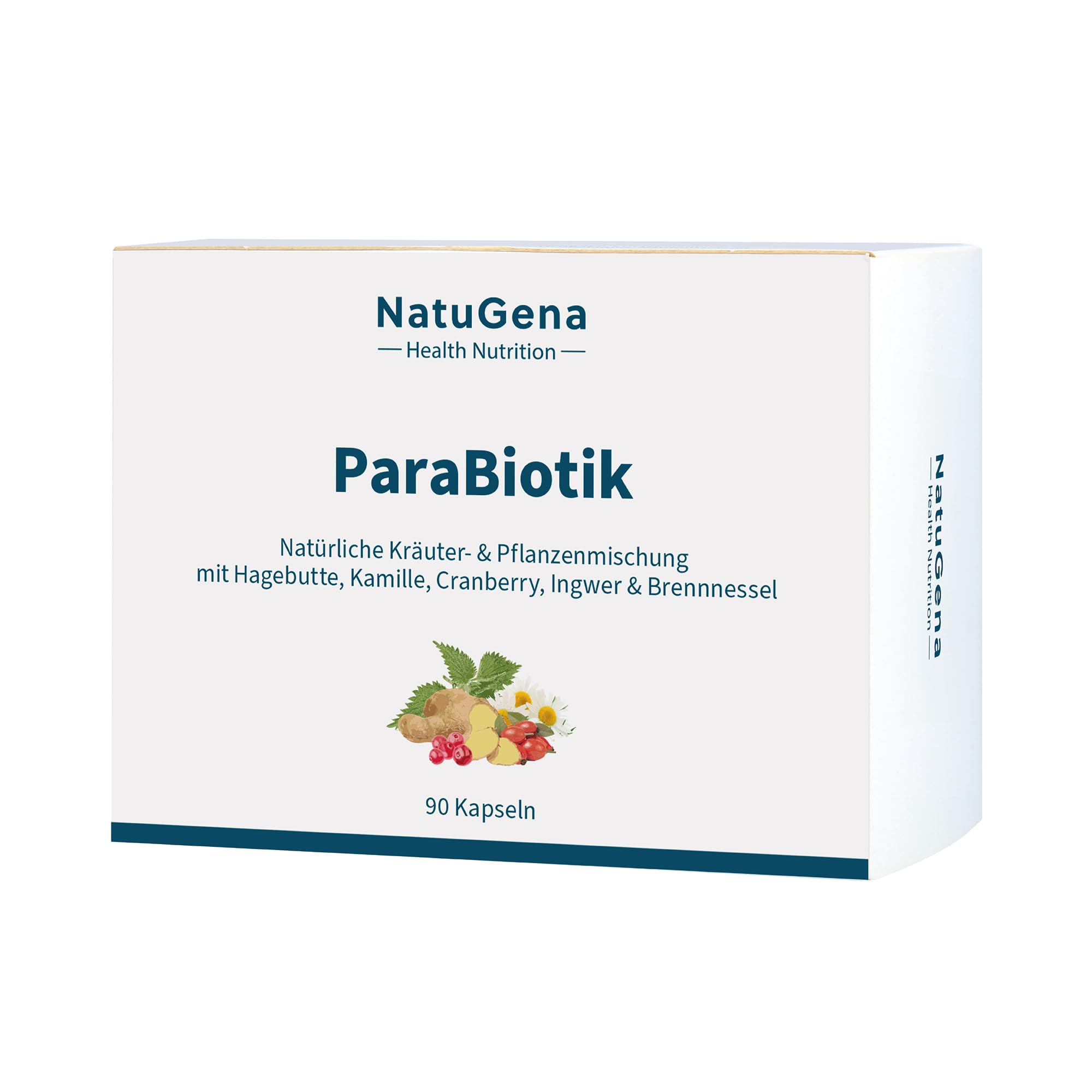 NatuGena ParaBiotik hochdosierte Kräuter- und Pflanzenmischung zur Unterstützung des Immunsystems, Zink, Vitamin A, B12, C & D, 90 Kapseln (6 Tage Packung)