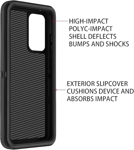 Miniatura 3 de Funda para Samsung Galaxy A52 5G a prueba de golpes, a prueba de polvo y caídas, 3 capas de protección de cuerpo completo sin protector de pantalla,