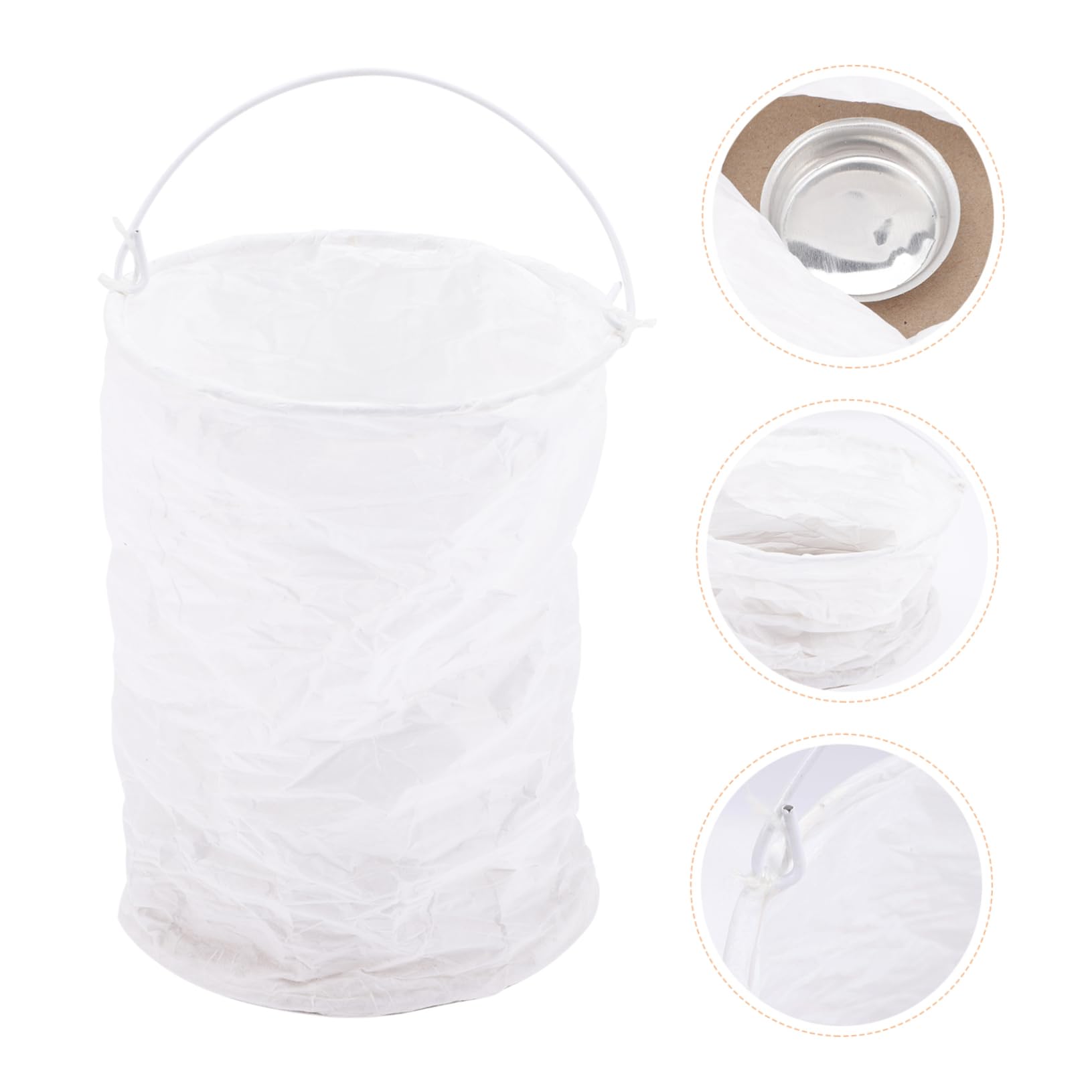 SHINEOFI 5 Sätze Weiße Papierlaternen Stabile Deko Laternen Mit Eisenrahmen Für Hochzeit Geburtstag Party Festliche Tisch Und Hängedekoration 6 Stück * 5