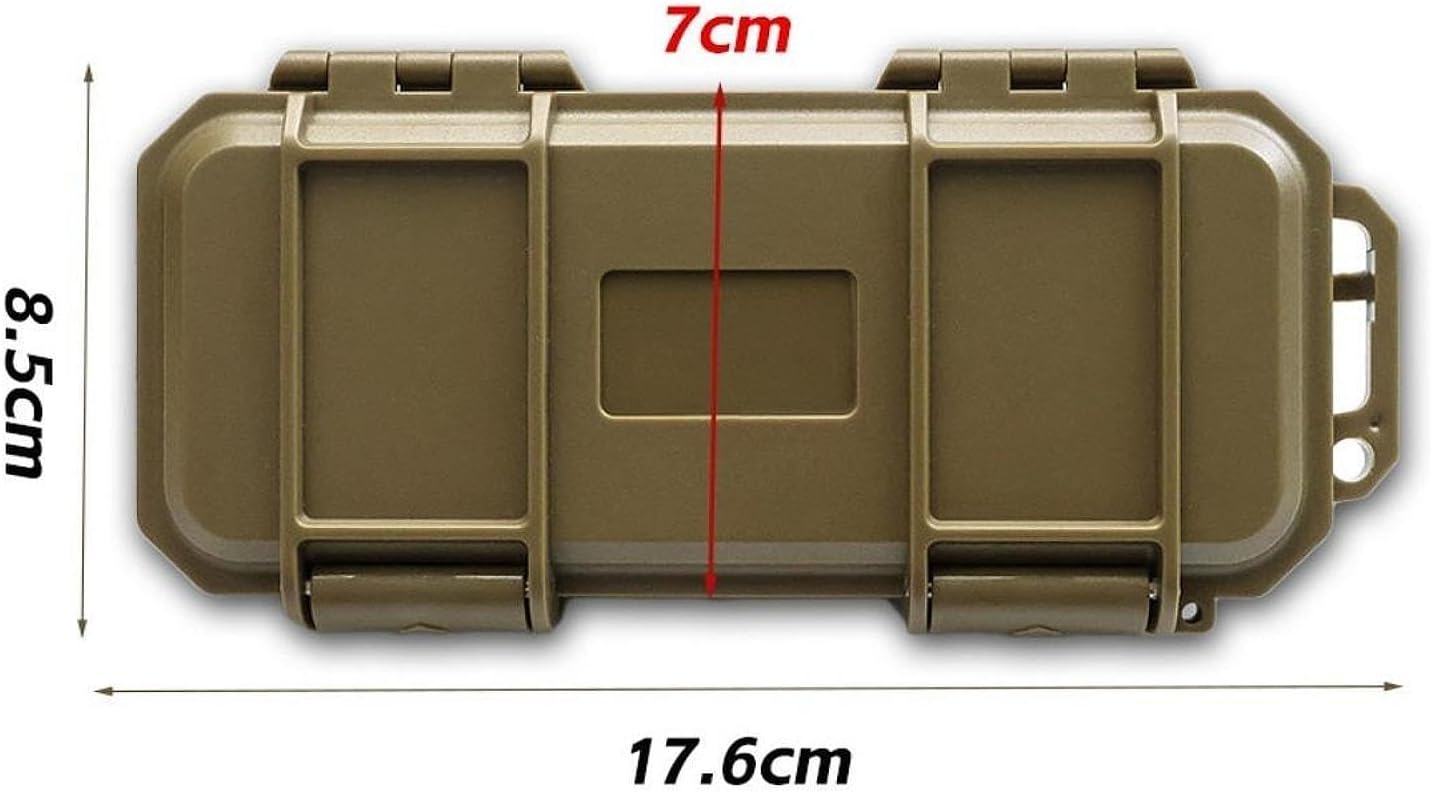 Generic EDC Tool Case Box Organizer Sealed Case Portable Sturdy for Small Electronic Devices Multipurpose Shockproof Water Resistant, Khaki