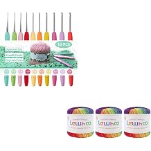 10pcs Small Size Lace Crochet Hooks 0.52.75mm, Lewhoo Crochet Thread Size 3, 3 Pack 100% Cotton Lace Yarn Set
