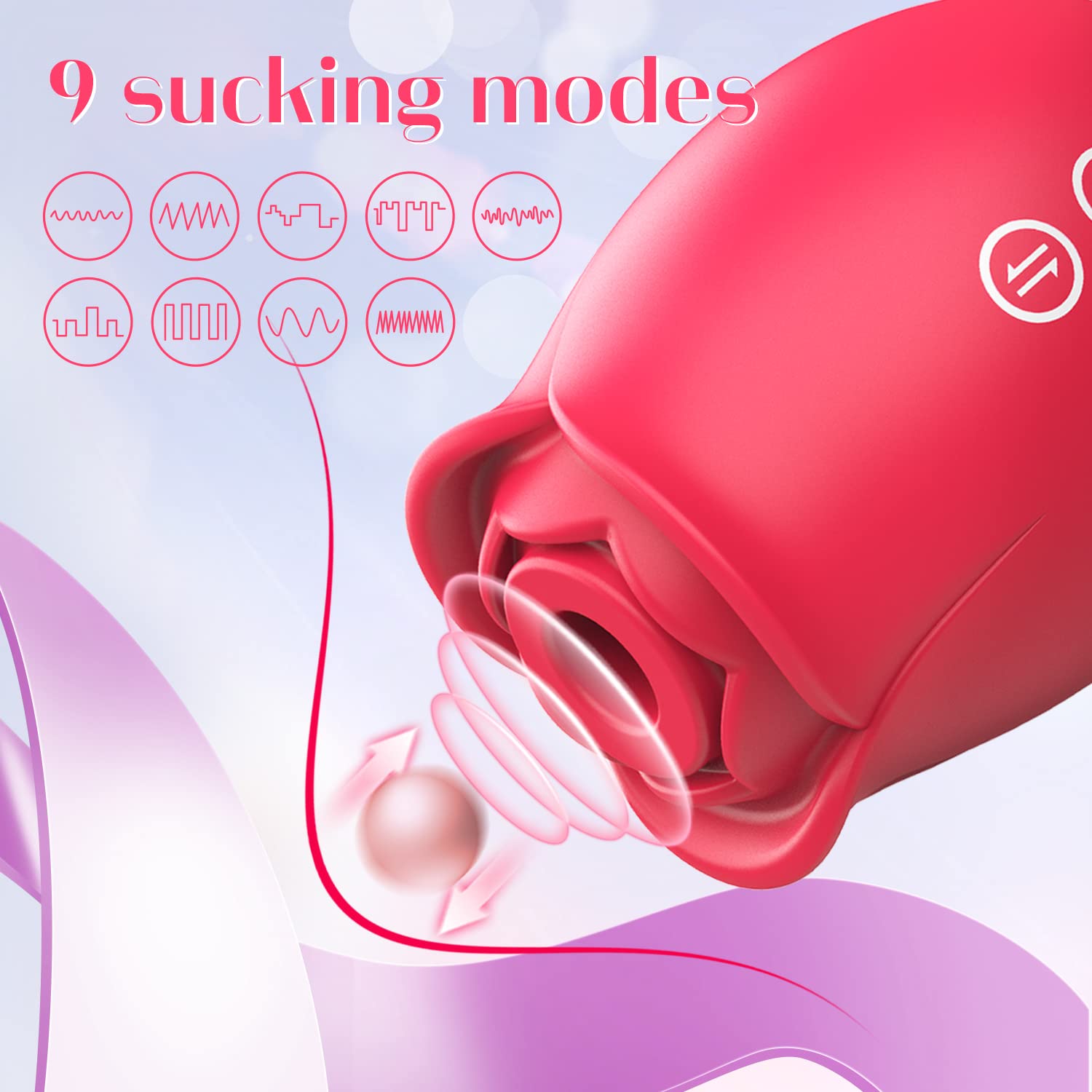 MOOLIGIRL Rose Toy Sex Toys Vibrator - AI APP Rose Sex Toy Adult Toys for Women with 10 Sucking & Vibrating, Dildo Vibrators for Clit Nipple Sucker Adult Toy Female Couples Sex Toys Furniture Bedding: Rose Red