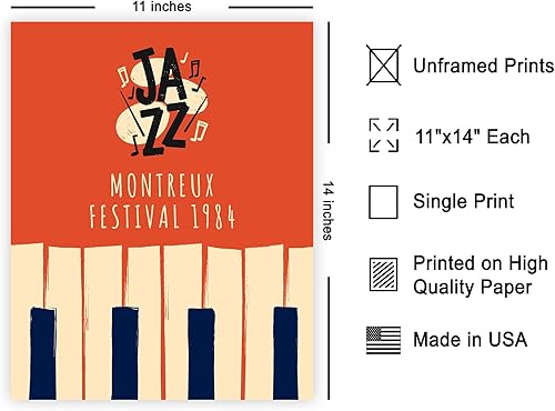 Vista 175 de Poster Master Póster de jazz vintage, impresión retro del festival de jazz de París, arte musical, regalo ideal para hombres, mujeres, músicos