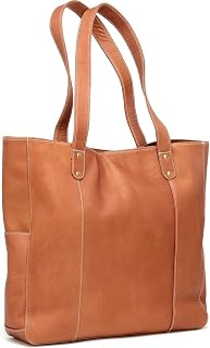 Leather Double Strap Rivet Tote – Premium Full-Grain Colombian Vaquetta Cowhide Leather Tote, 4”x 14” x15”