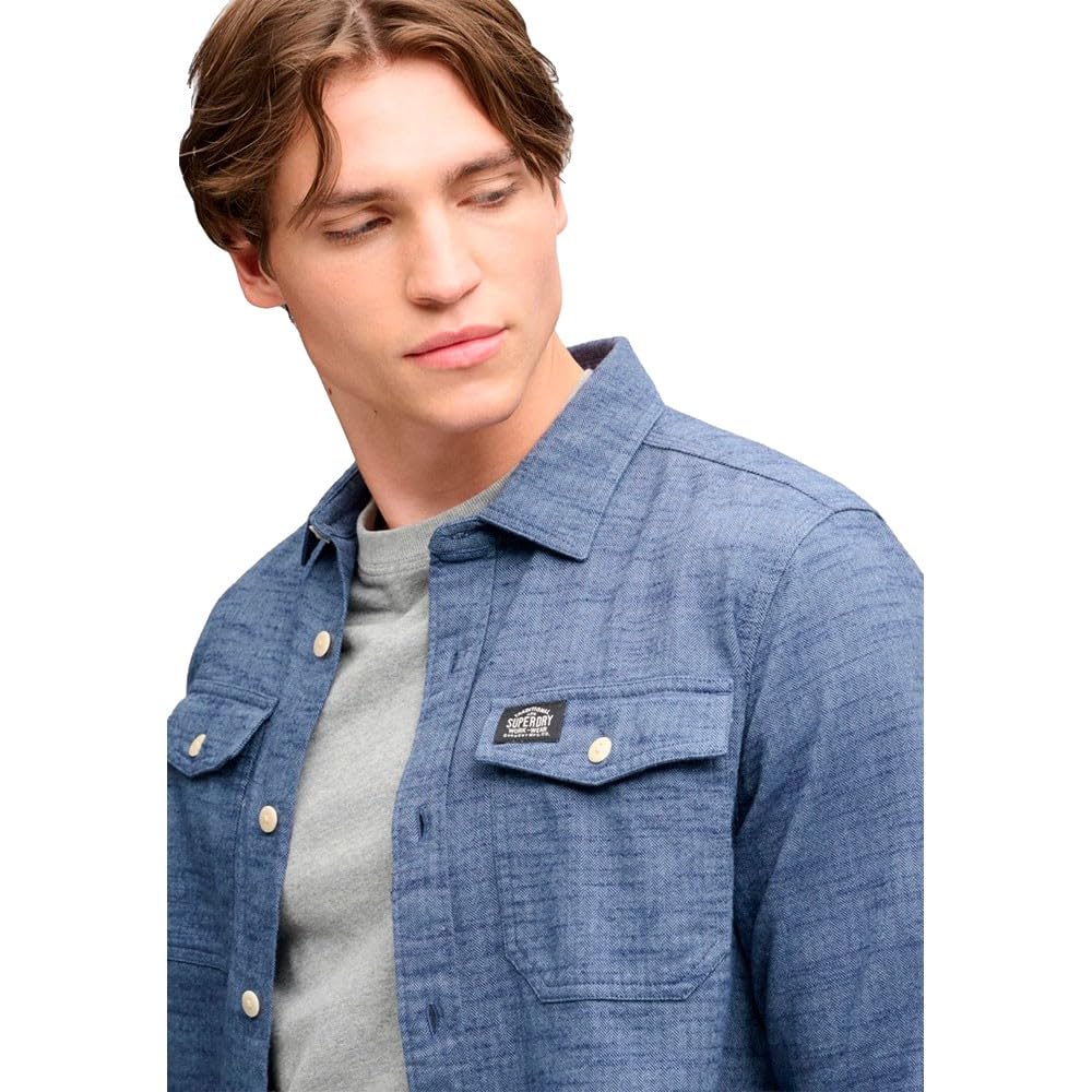 Superdry Camicia A Maniche Lunghe Herringbone Workwear XL
