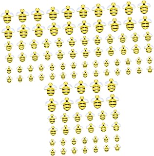 NUOBESTY 135piezas Encantos De Resina Forma De Abeja Para Manualidades De Joyería Accesorios Amarillos Para Proyectos Creativos y Decoración De Objetos Diarios