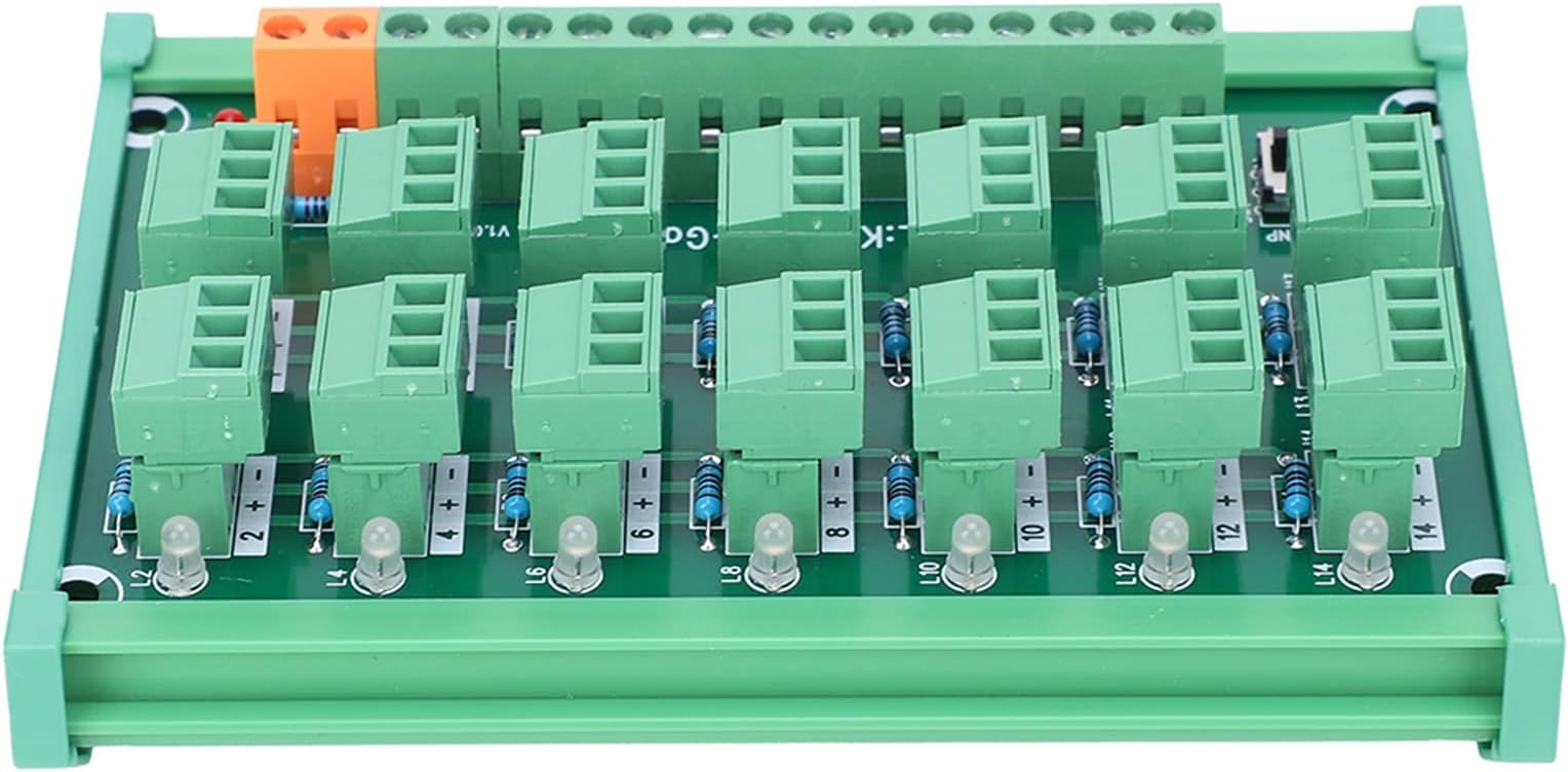 3Wire 14Channel Screw Terminal Block Breakout Module Terminal Block Acquisition Board Header Breakout Board Terminal Block Stable Switch Control NPN PNP