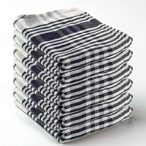 Urbane Home Pack of 6 Cotton Kitchen Cloth/Napkins | Fridge, Table, Kitchen Platform Cleaning & Roti Napkins | 16x26 Inches - Blue