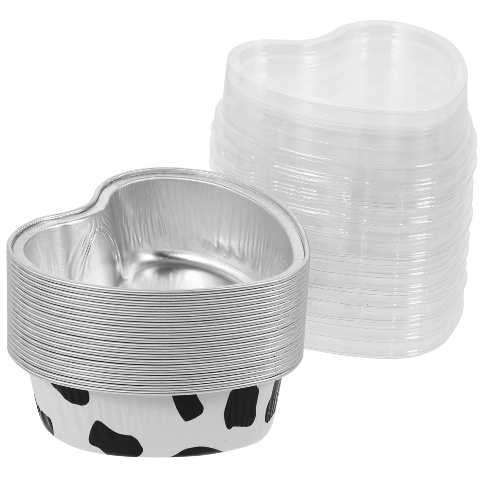 SOLUSTRE 20Pcs Heart Shaped Cake Carrier Boxes Treat Containers for Cupcakes Snacks Lightweight Easy to Assemble Oil Design for Secure Storage Presentation