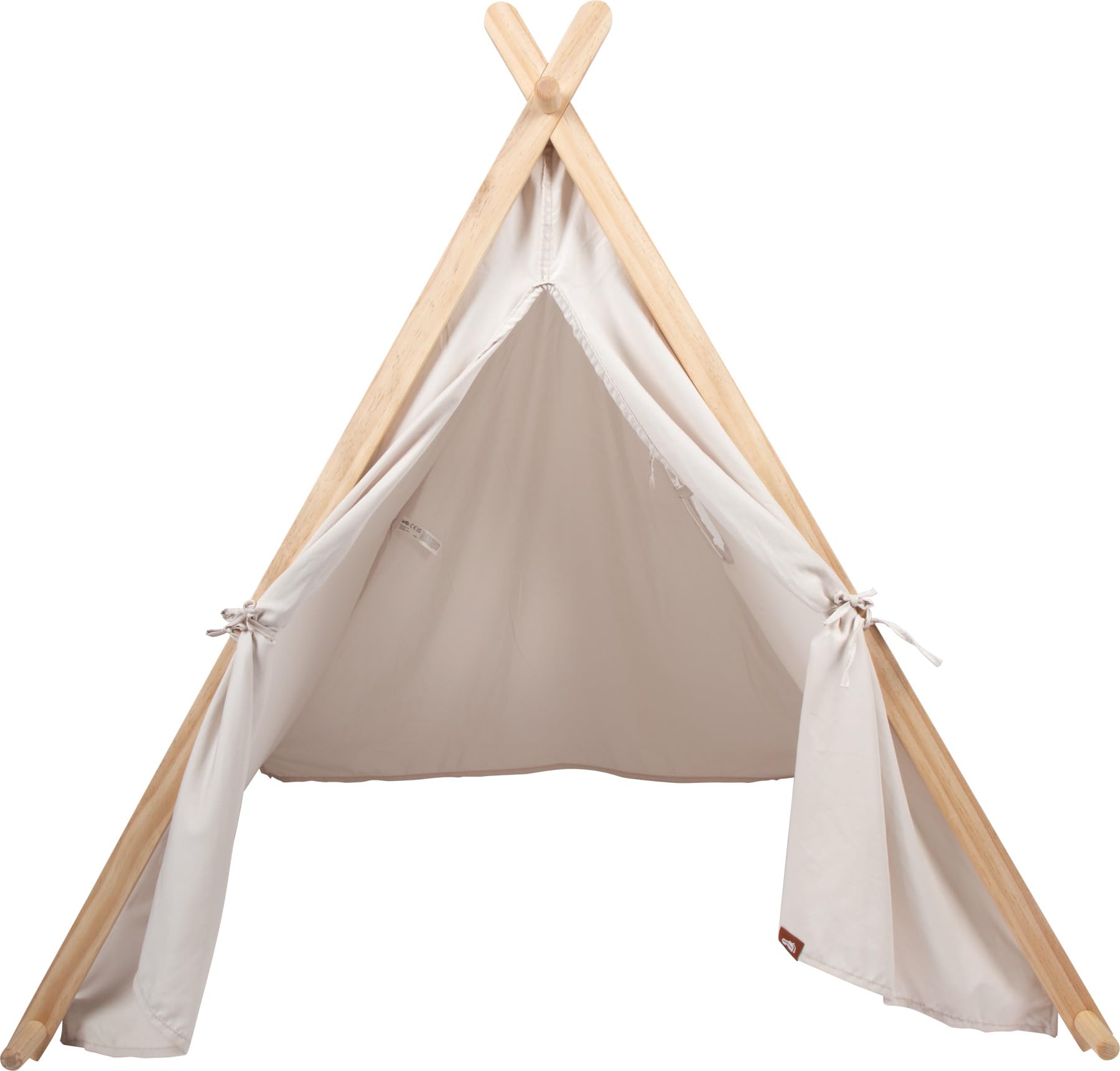 small Foot Indoor-Spielzelt für Kinder, Holzrahmen mit Stoffbezug, Fenster und aufrollbare Öffnung, für Kinder ab 2 Jahren, 12761, Farbig, Weiß