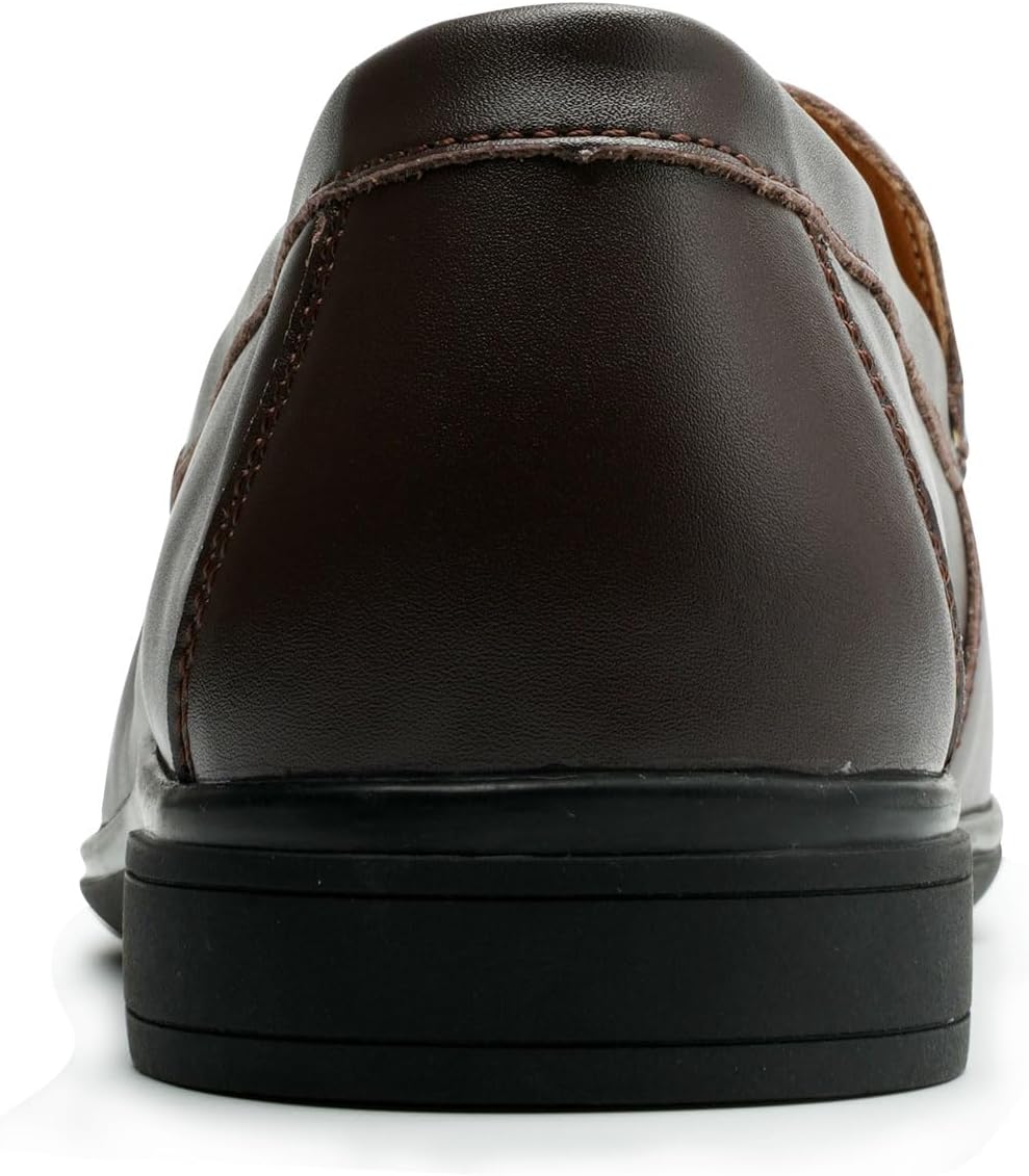 Men’s Loafers Casual Leather Slip-On Oxfords Driving Shoes Dress Soft Comfortable & Light-Weight Black - Image 3