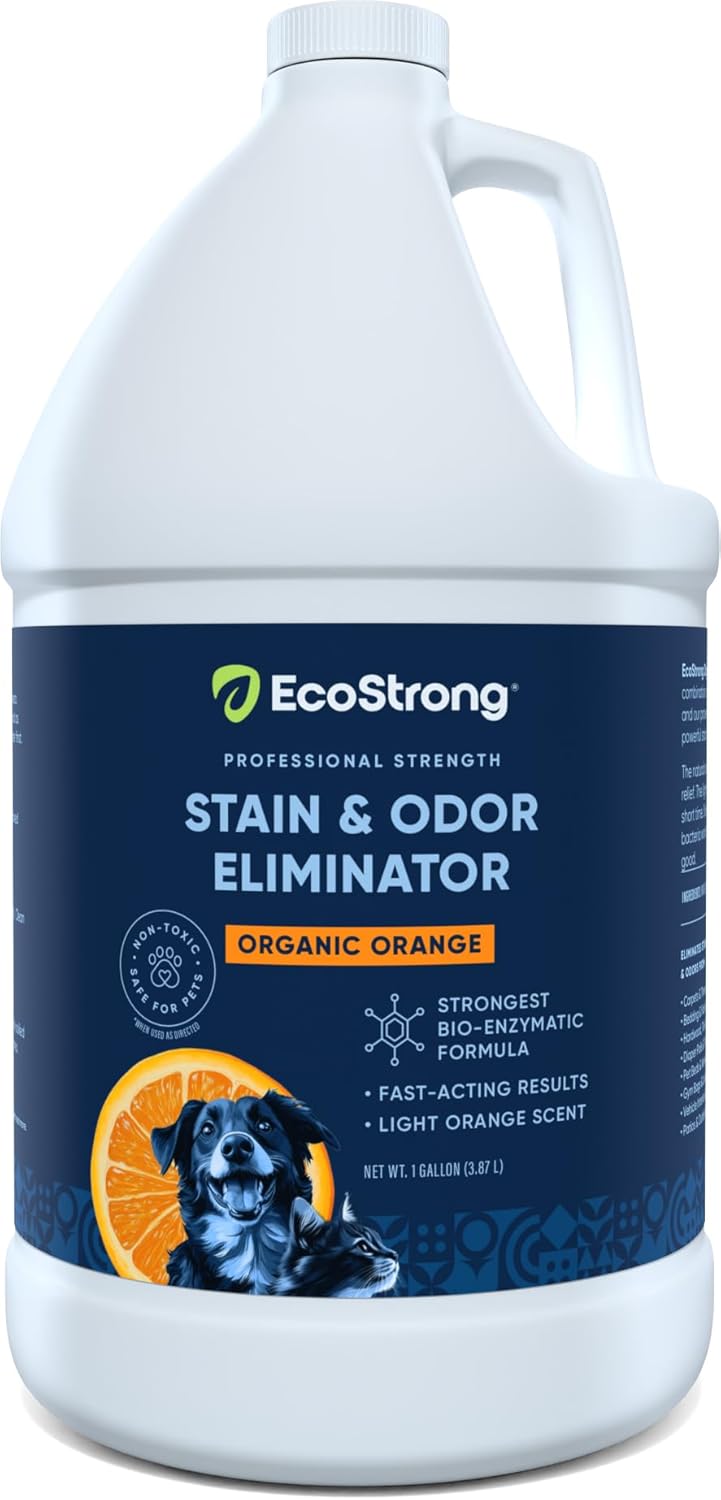 Orange Odor Eliminator | Pet Odor Deodorizer for Strong Odor | Enzyme Stain Cleaner for Cats, Dogs, and Pets | Great for Carpets, Furniture, Dog Kennels, and More (128 Fl Oz)