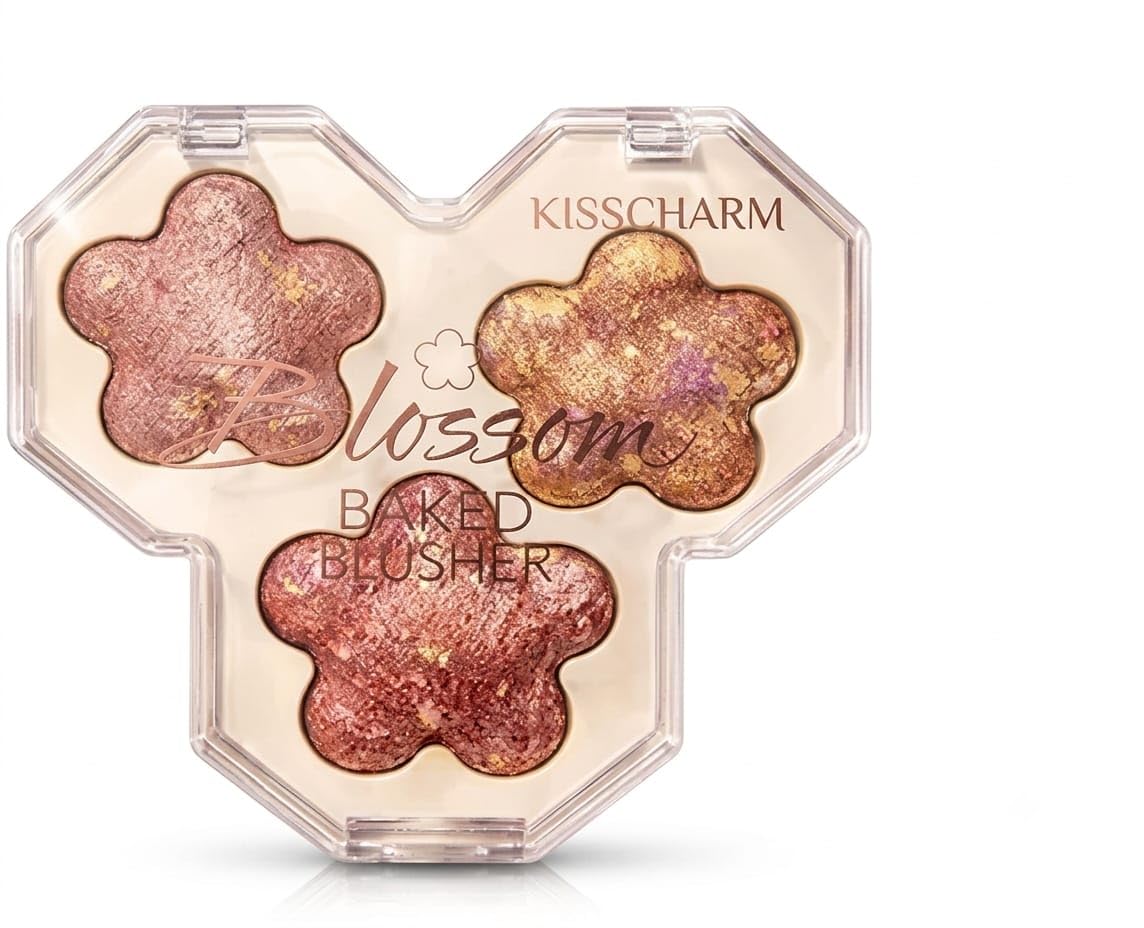 3-in-1 Baked Blusher for Women | Multi-Shade Face Blush with Radiant Glow | Blendable, Buildable & Long-Lasting Cheek Color-image-19