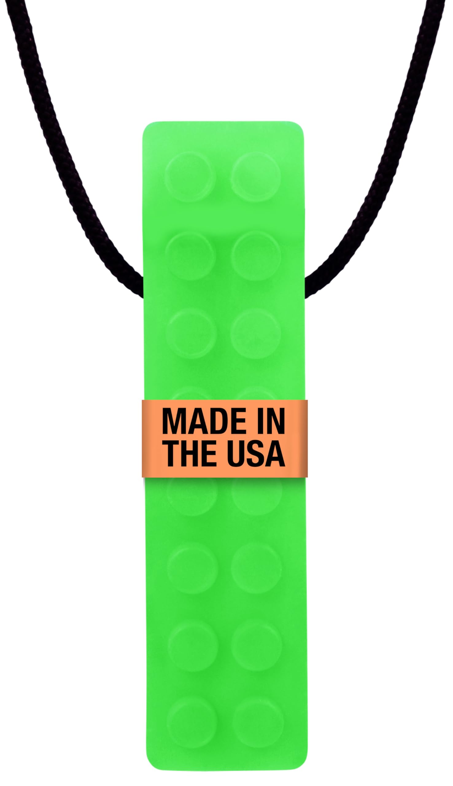 ARK Brick Stick, Chew Necklace for Sensory Kids and Adults, Oral and Hand Fidget for Autism, ADHD, SPD, Anxiety, Medical-Grade Textured Chew Necklace, Standard, Softest, Translucent Green