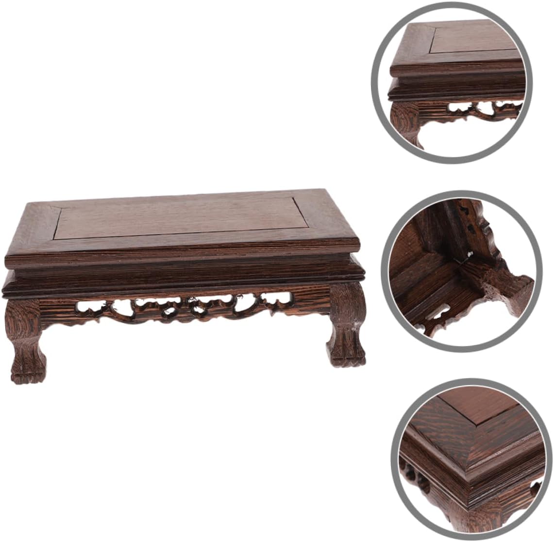 Multi-use Wooden Pedestal Stand for Plants Statues Crafts Sturdy Smooth Edges Rustic Style for Home Decor and Gardening Medium Long Base