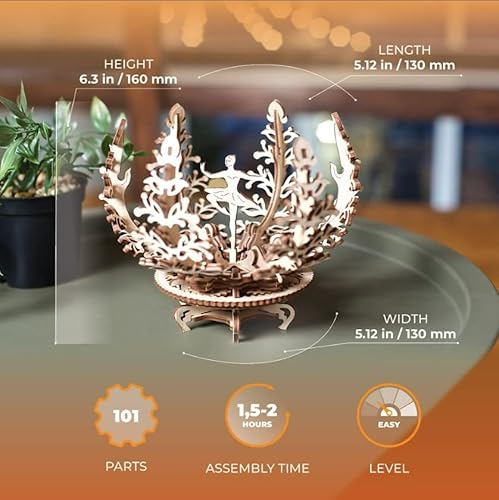 Ugears Flower Mechanical 3D Puzzle Brainteaser For Kids And Adults Mechanical Model Construction Kit #TOP2