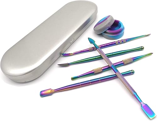 Miniatura 4 de Rzam Herramientas de tallado de cera, 5 herramientas de cera de acero inoxidable de doble extremo con 1 recipiente de silicona para cera, cerámica