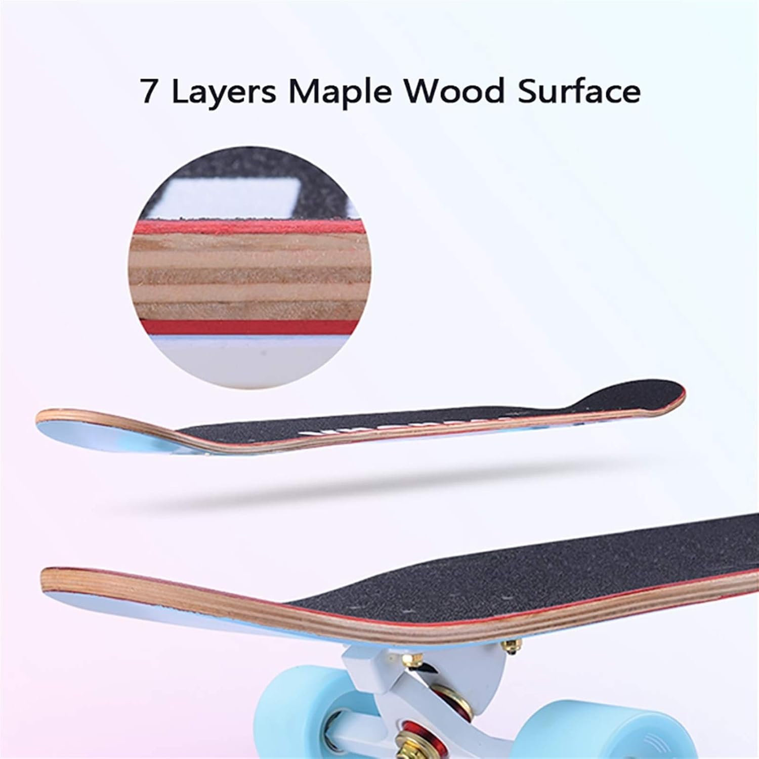 Complete Skateboard 46" X 9" Longboard, Pro Skate Board Longboards for Cruising, Free Style, Downhill and Dancing, Long Boards Skateboards for Teens Adults Beginners Boys Girls (Color : G)