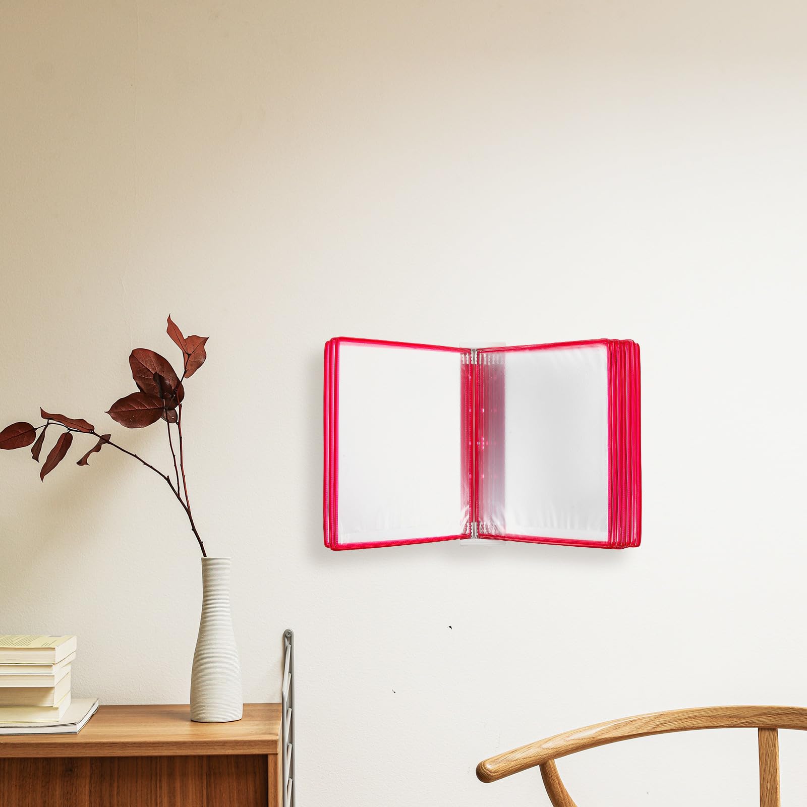 Artibetter Organizzatore da Parete per Documenti A4, 10 Tasche, Rosso