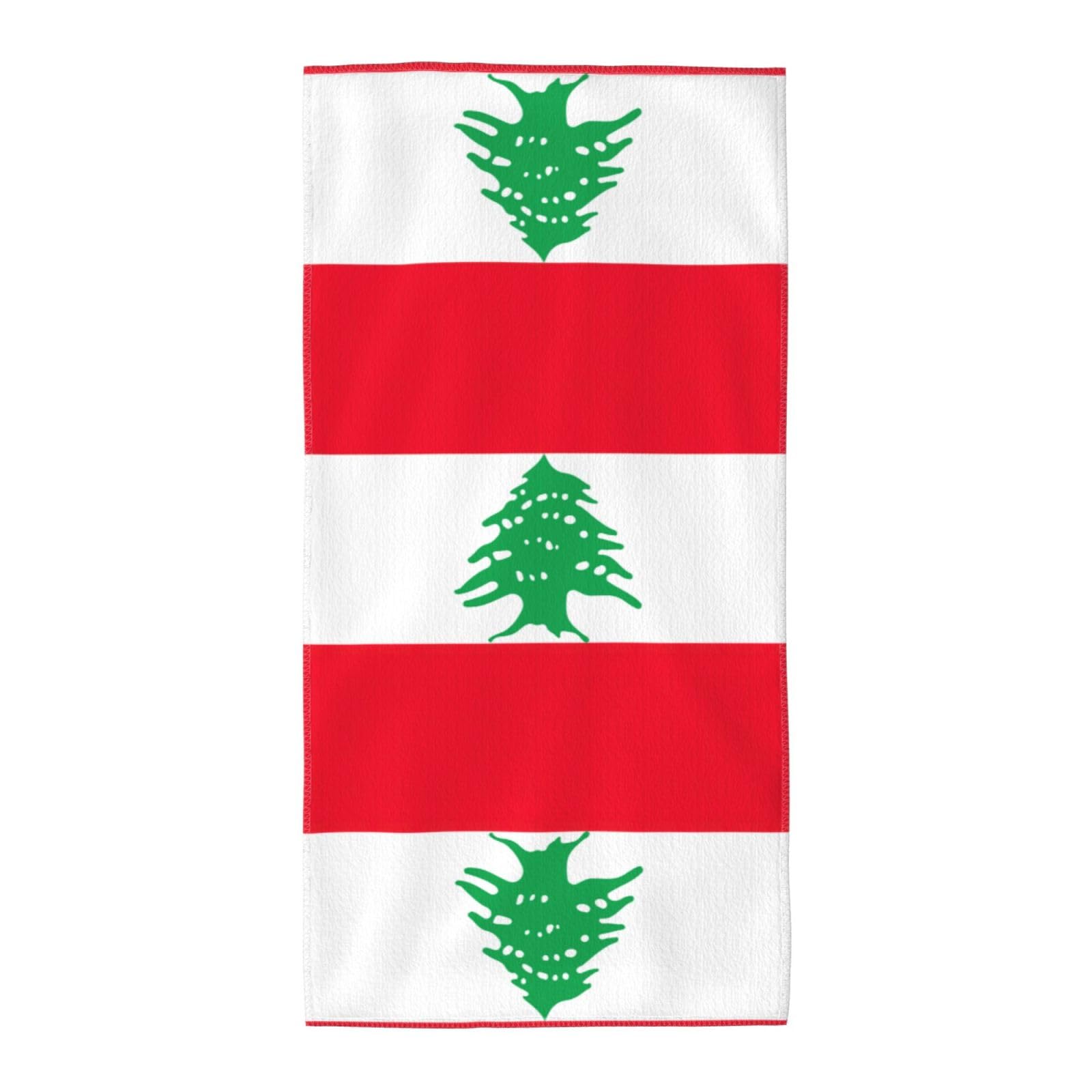 DIEzig Flag Of Lebanon Fashion Printed Long Bath Towel For Pool Side Seaside Holiday
