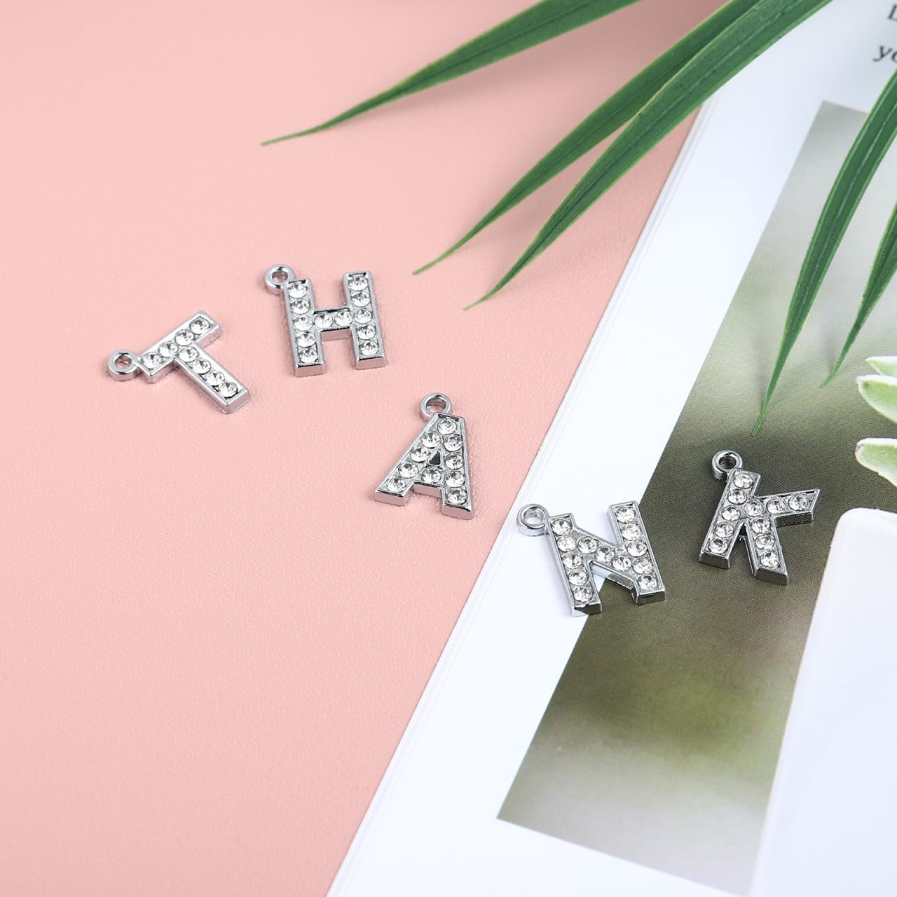 26-Piece Rhinestone Letter Charms for Crafts - Capital Metal A-Z Charms for Necklace, Bracelet & DIY Crafting - Image 9