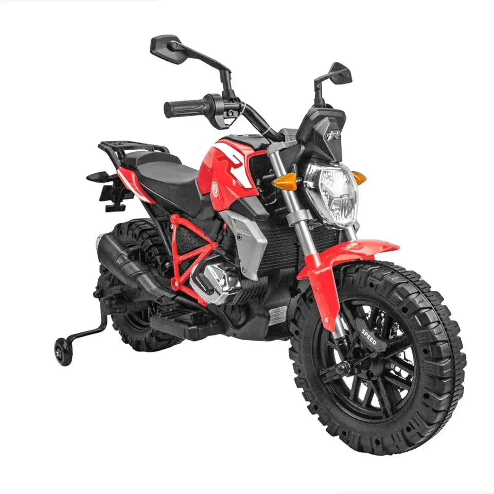 Motocross Elétrica Infantil Prime Baby 6V com Rodas Resistentes, Até 30Kg, 3 a 8 Anos – Motinha Elétrica Infantil com Bateria Recarregável e Velocidade Segura 5Km/h (Vermelho)