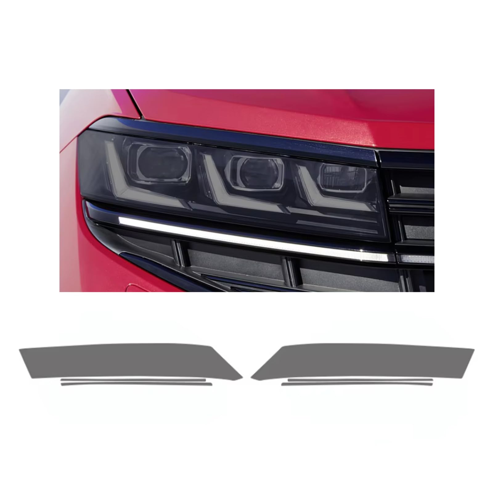 Headlight Film for VW Touareg R-line 2019-2025, 1Set Transparent/Smoke Black Car Headlight TPU Protective Film