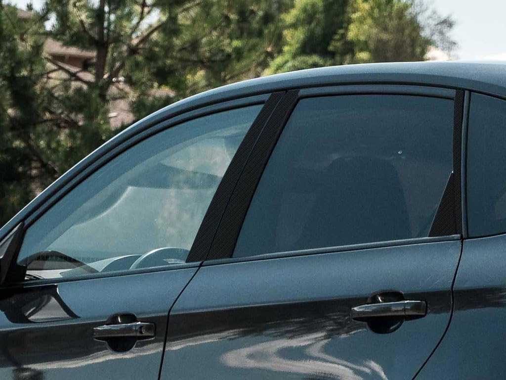 Rvinyl Pillar Post Window Trim Compatible with Subaru Impreza 2012-2016 (Hatchback) - Carbon Fiber 4D (Black)