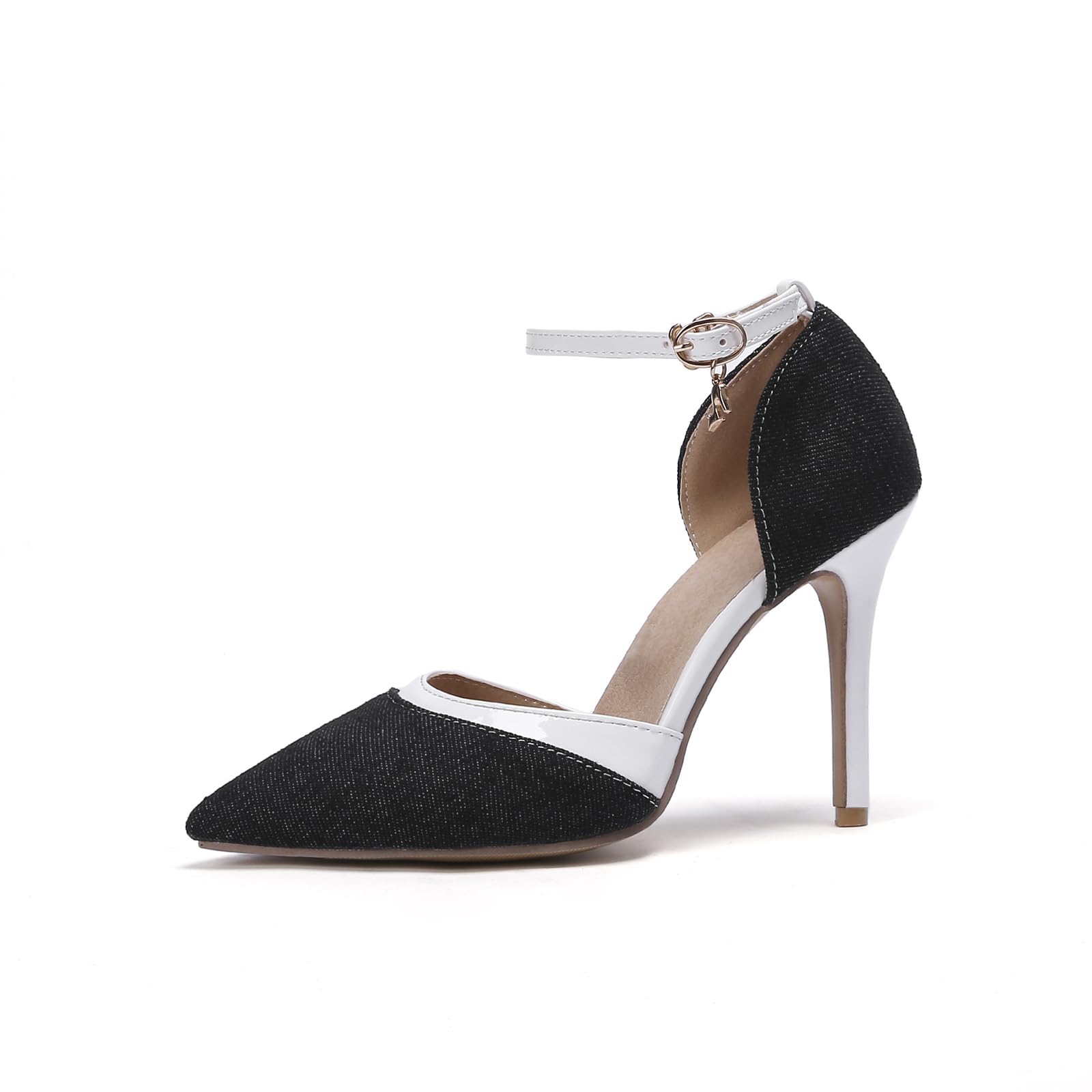 Décolleté da Donna Punta Chiusa a Punta Cinturino alla Caviglia Sexy Tacchi a Spillo Scarpe da Sposa per Feste