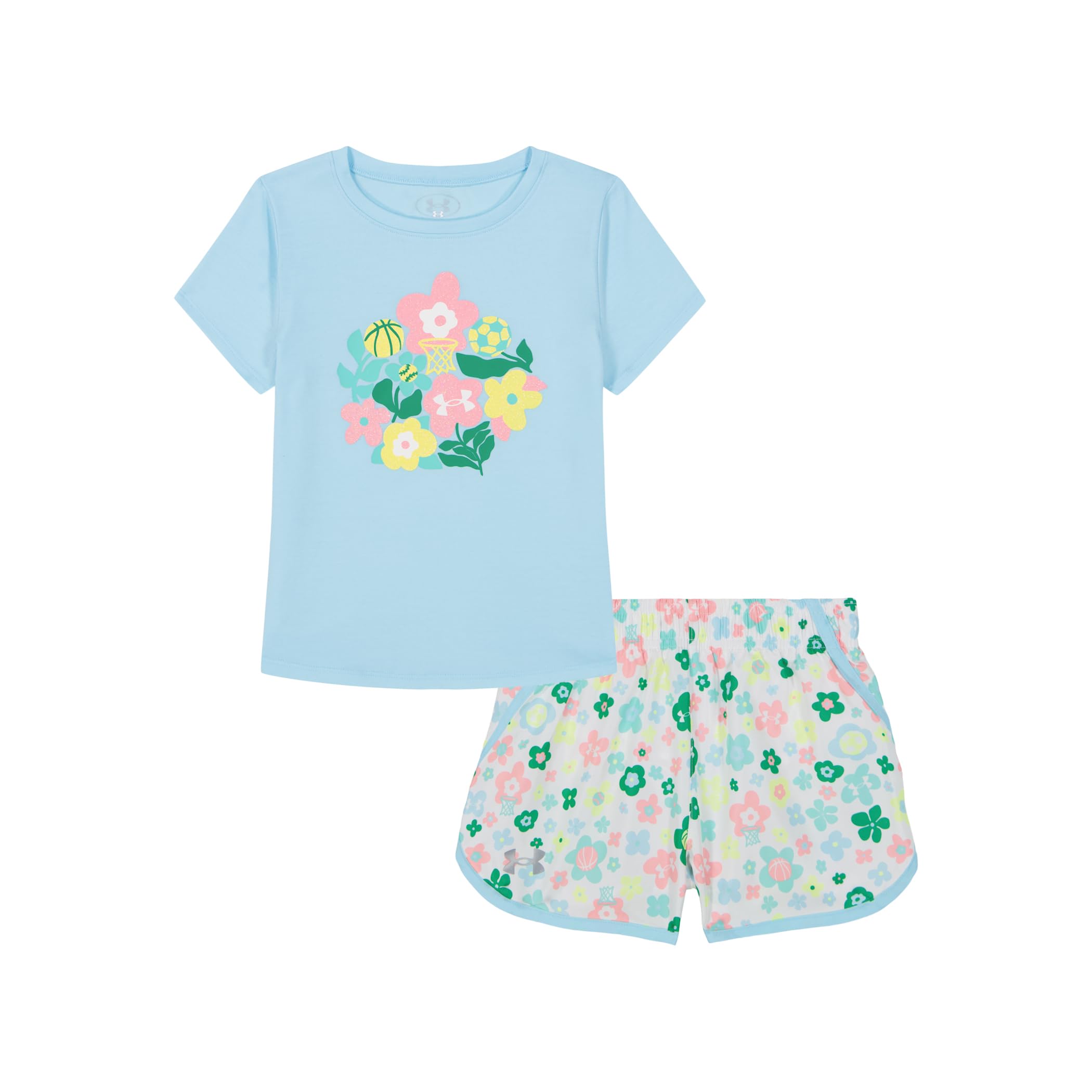 Under Armour Girl's 2-piece Short Sleeve Tee and Shorts Set