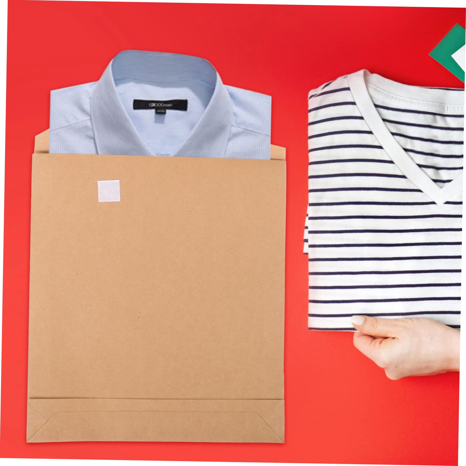 Amazon｜5個 クラフト紙袋 紙ランチバッグ クラフト紙の袋 服の包装袋 