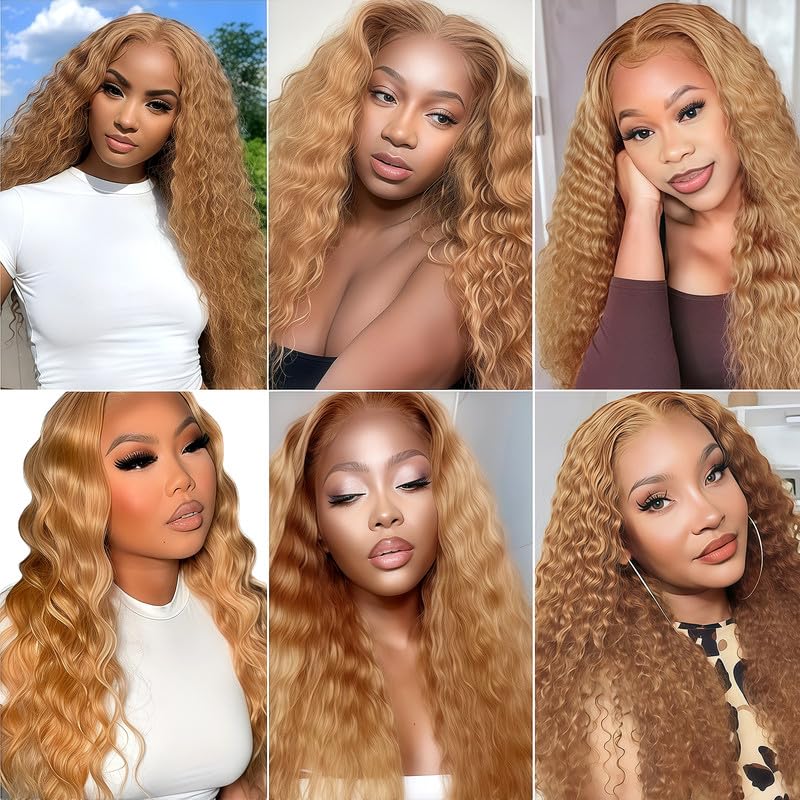 Honey Blonde Bundles Human Hair Loose Deep Wave 20 22 242 Inch Brazilian Virgin Remy Hair Honey Blonde Bundle Hair Weave Extensions For Black Women Color 27