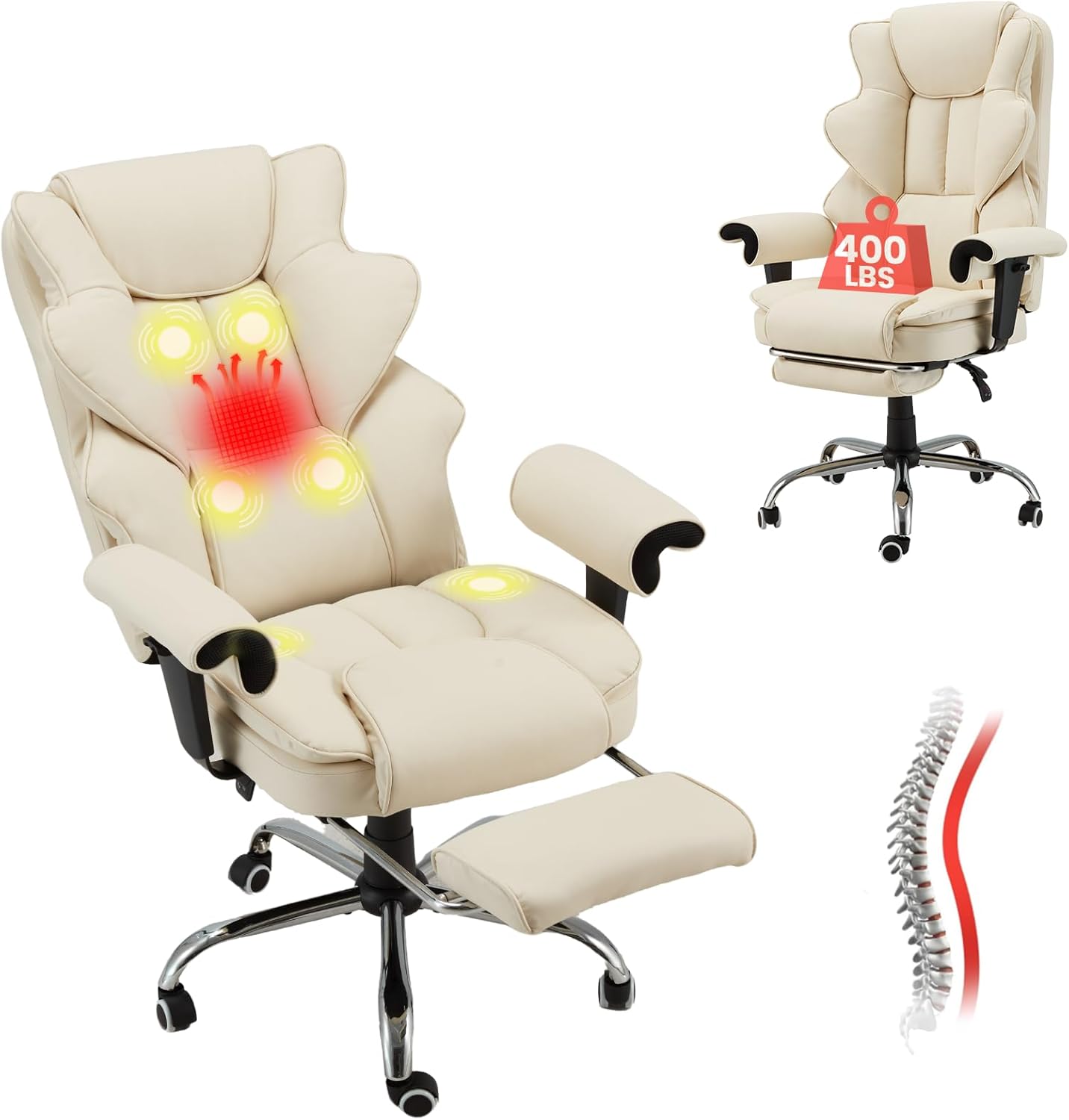 SerenityPro – Executive Ergonomic Chair with Vibration Massage and Heat