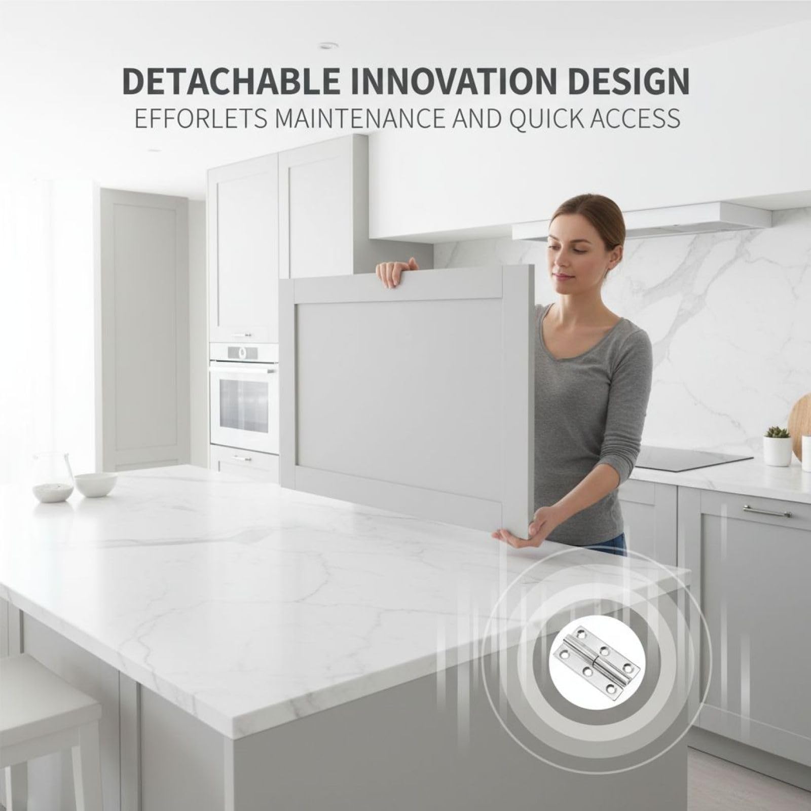 8 Stk. Scharniere 2,5 Zoll, 64 mm, aus Edelstahl 304, abnehmbare Schranktürbeschläge, 64 x 36 mm teilbare Lift-Off-Scharniere für Holztüren und Werkzeugkisten