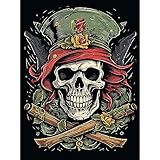 Artery8 Pirate Skull Hat Old School USA Tattoo Ink Body Rockabilly Americana 50s Unframed Art Print Poster Wall Decor 12x16 inch