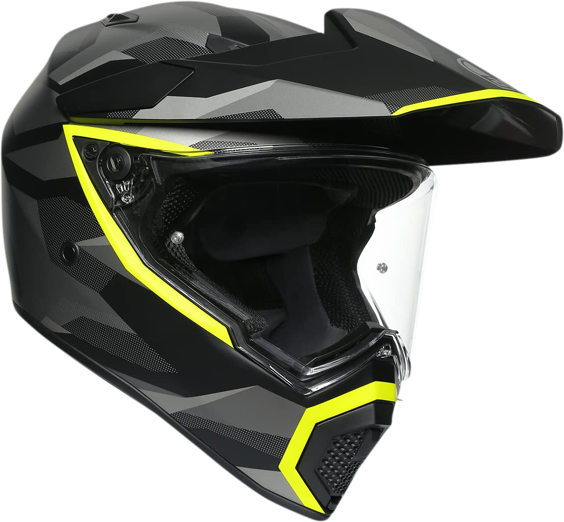 AGV AX9 Siberia Dual Sport Motorcycle Helmet Black/Fluo Yellow XXL