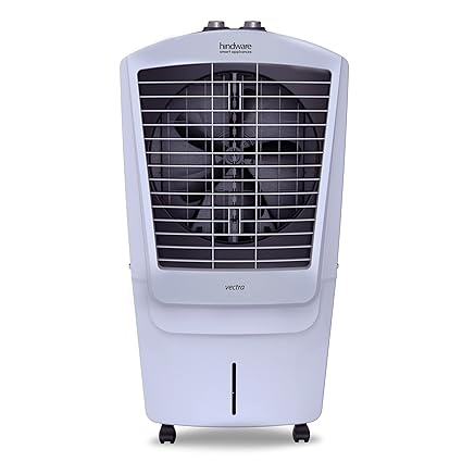 Hindware Smart Appliances Vectra 65L Desert Air Cooler with Very High Air Delivery, Honeycomb Pads, motorized air flow control, Castor wheels & Inverter Compatible (Black & Off White)