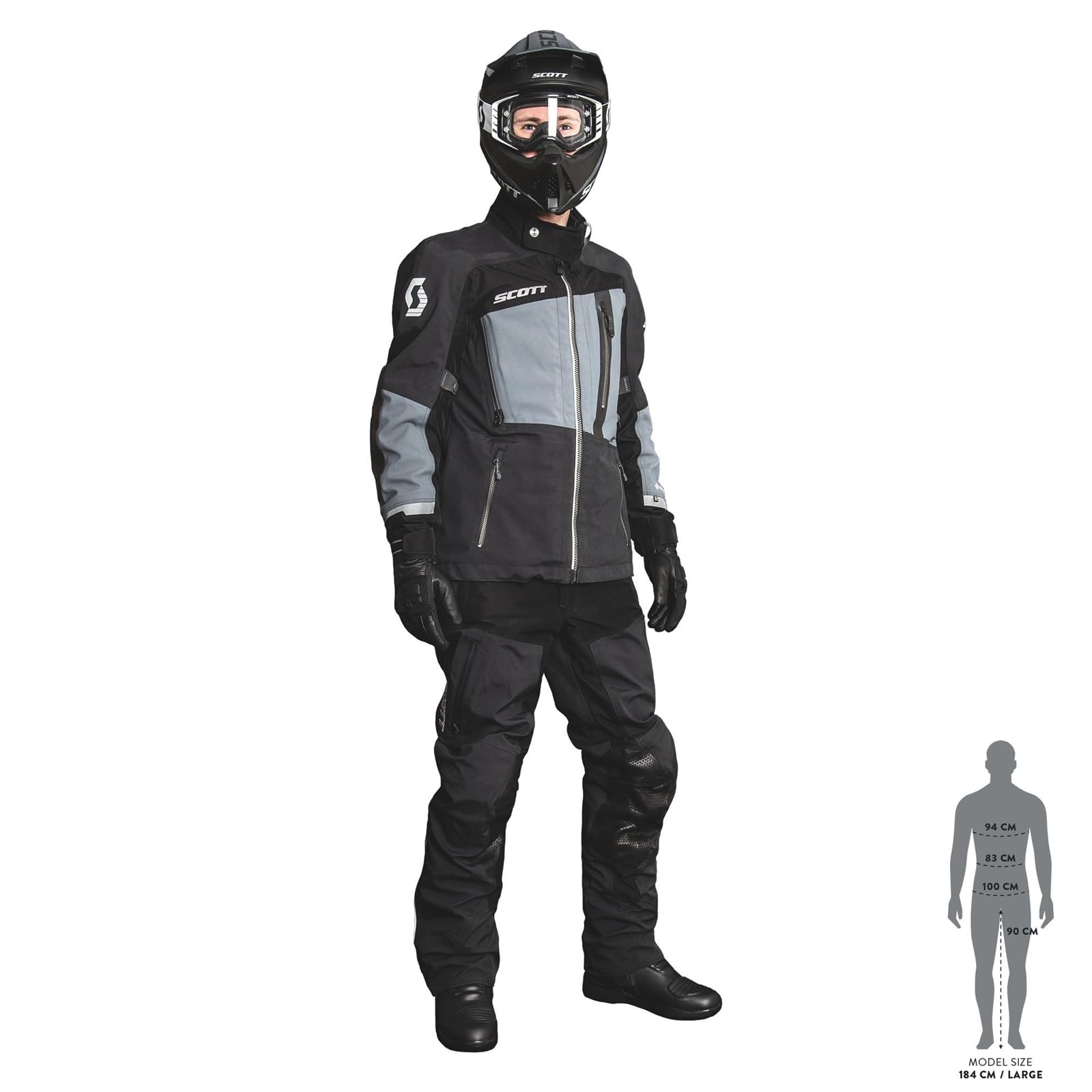 Scott Priority GTX Spodnie tekstylne motocyklowe, czarny, Short L