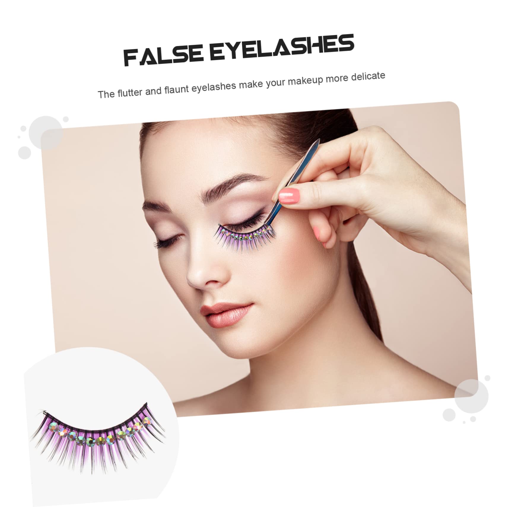 Healeved 25paia Ciglia Falsi Con Diamanti Per Danza Latina Ciglia Esagerate e Colorate Per Spettacoli e Cosplay Leggere e Confortevoli Design Curvo e Facile Da Rimuovere